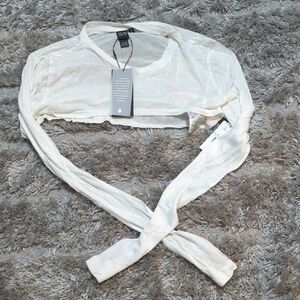 Stone Row Sheer White Crop Top